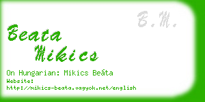 beata mikics business card