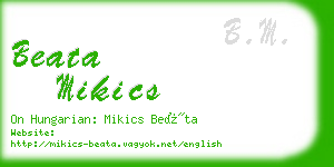 beata mikics business card